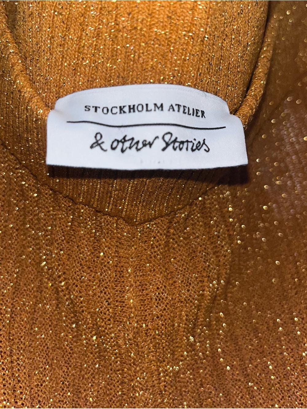 & Other Stories Stockholm Atelier NWOT Metallic Bronze Pull-Up Wide-Leg Sz 12